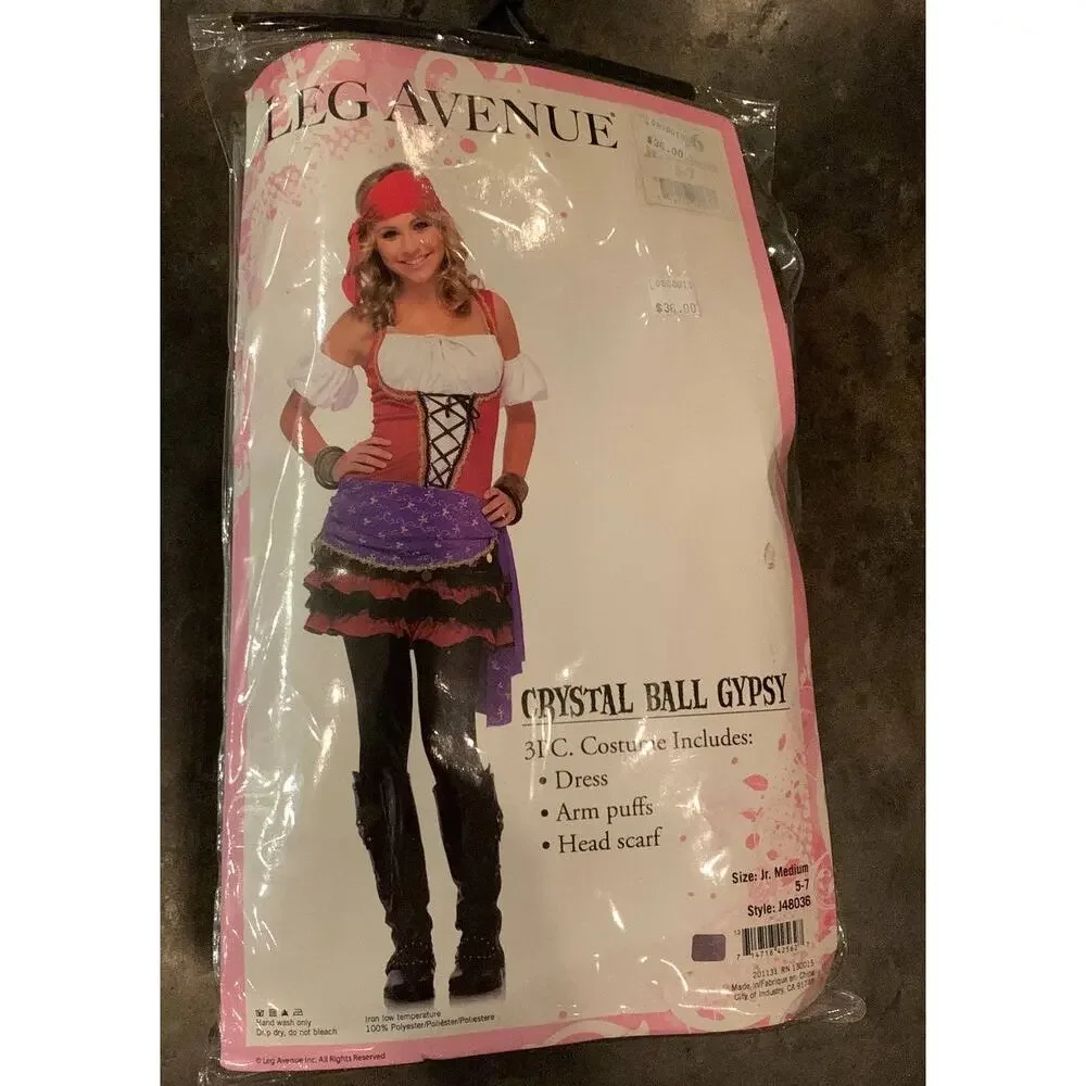 New Girls Leg Avenue Crystal Ball Gypsy Halloween Costume Junior Medium 5-7